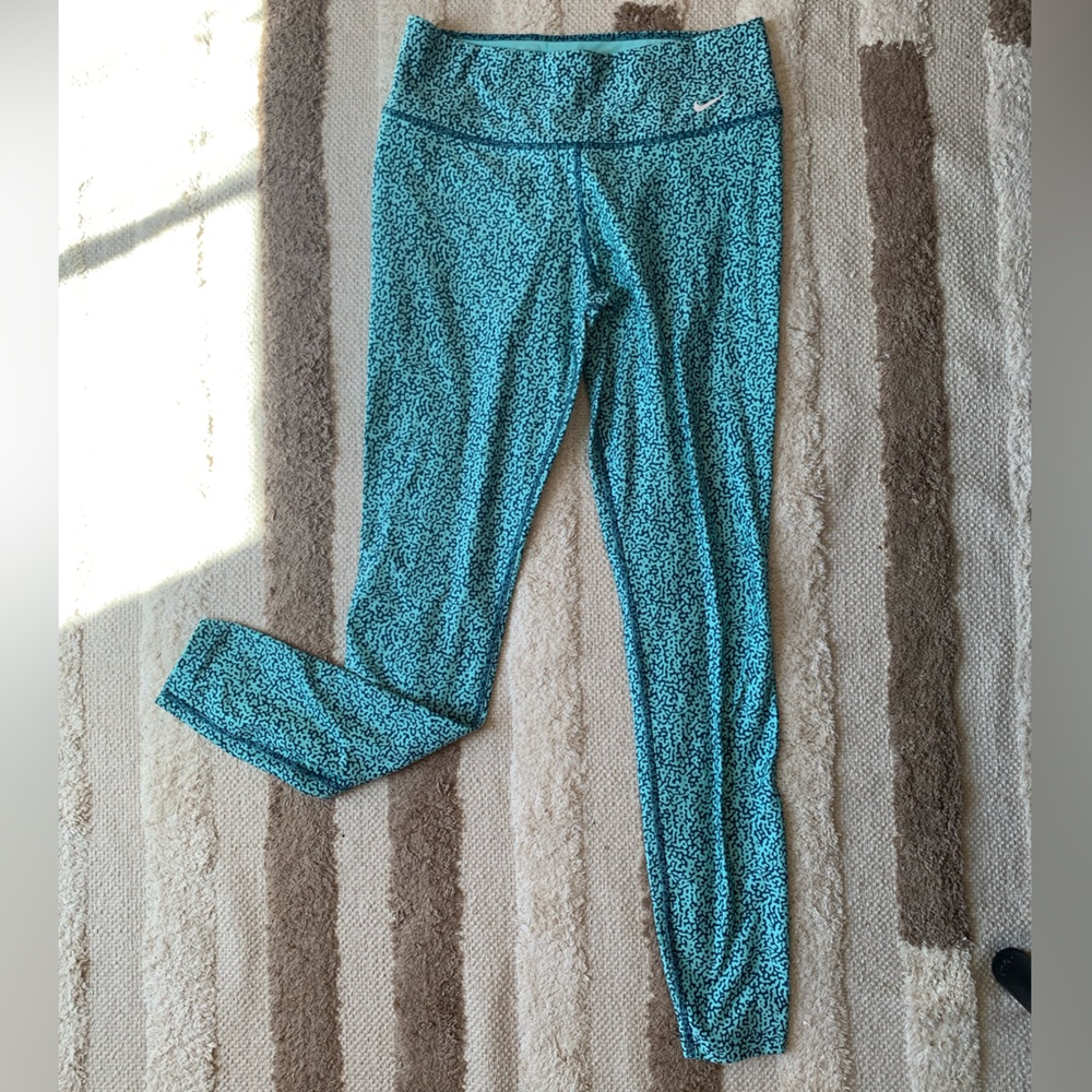 Blue Geometric Nike Leggings